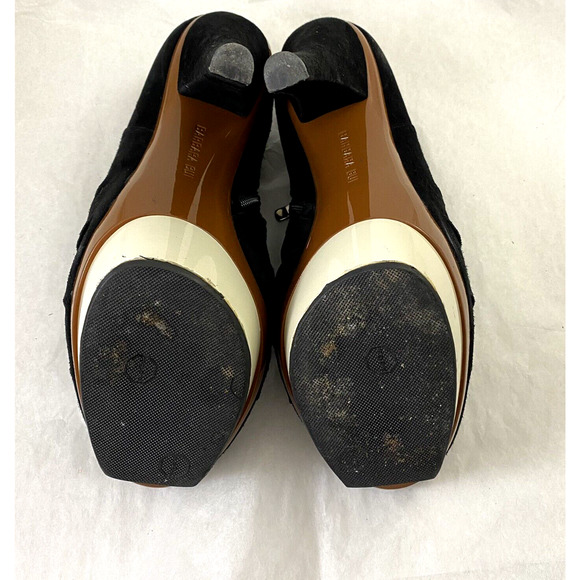 Barbara Bui Platform Pump Boot Bootie Black Platform Pleated Slim Heel Z… - Picture 11 of 12